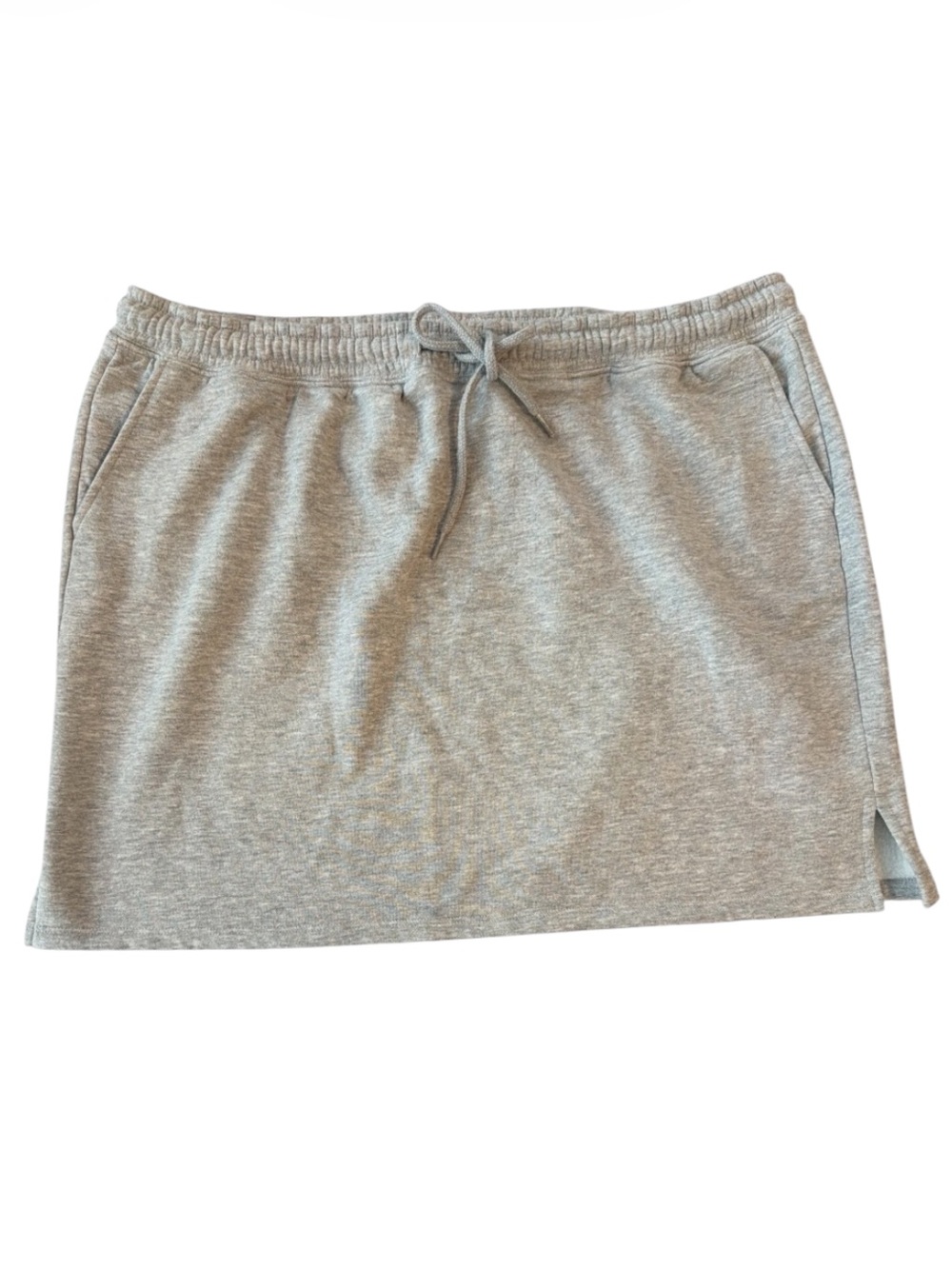 H&M Divided Cotton Blend Gray Sweatshirt Mini Skirt Drawstring Pockets XL